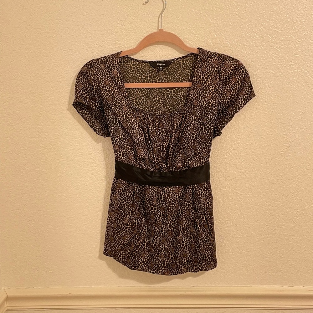 Express Ladies Blouse size XS Animal Print
